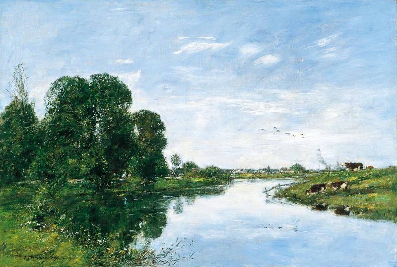 Eugene Boudin The River Touques at Saint Arnoult oil painting picture